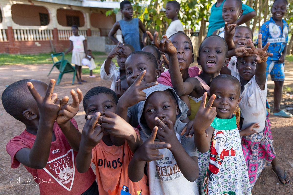 A welcome by the town kids